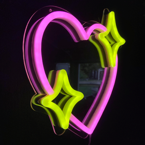 heart emoji neon sign