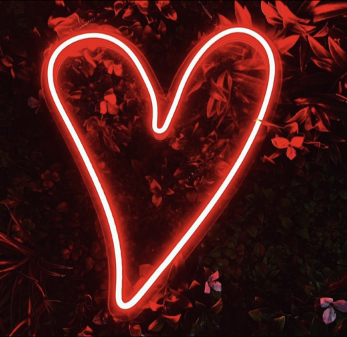 red heart led neon sign